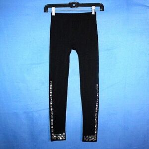 Blue Star Clothing Rhinestone Leggings Black Small